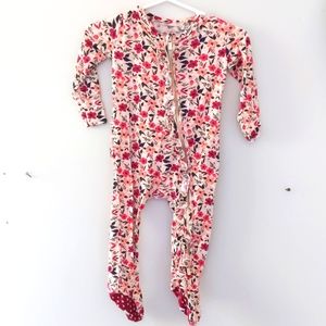 Posh Peanut floral footed onesie, 3-6 months